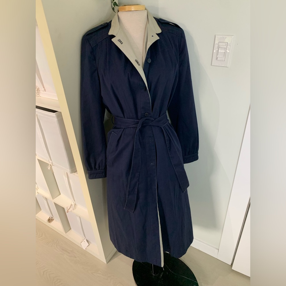 Navy Vintage Trench Coat 12